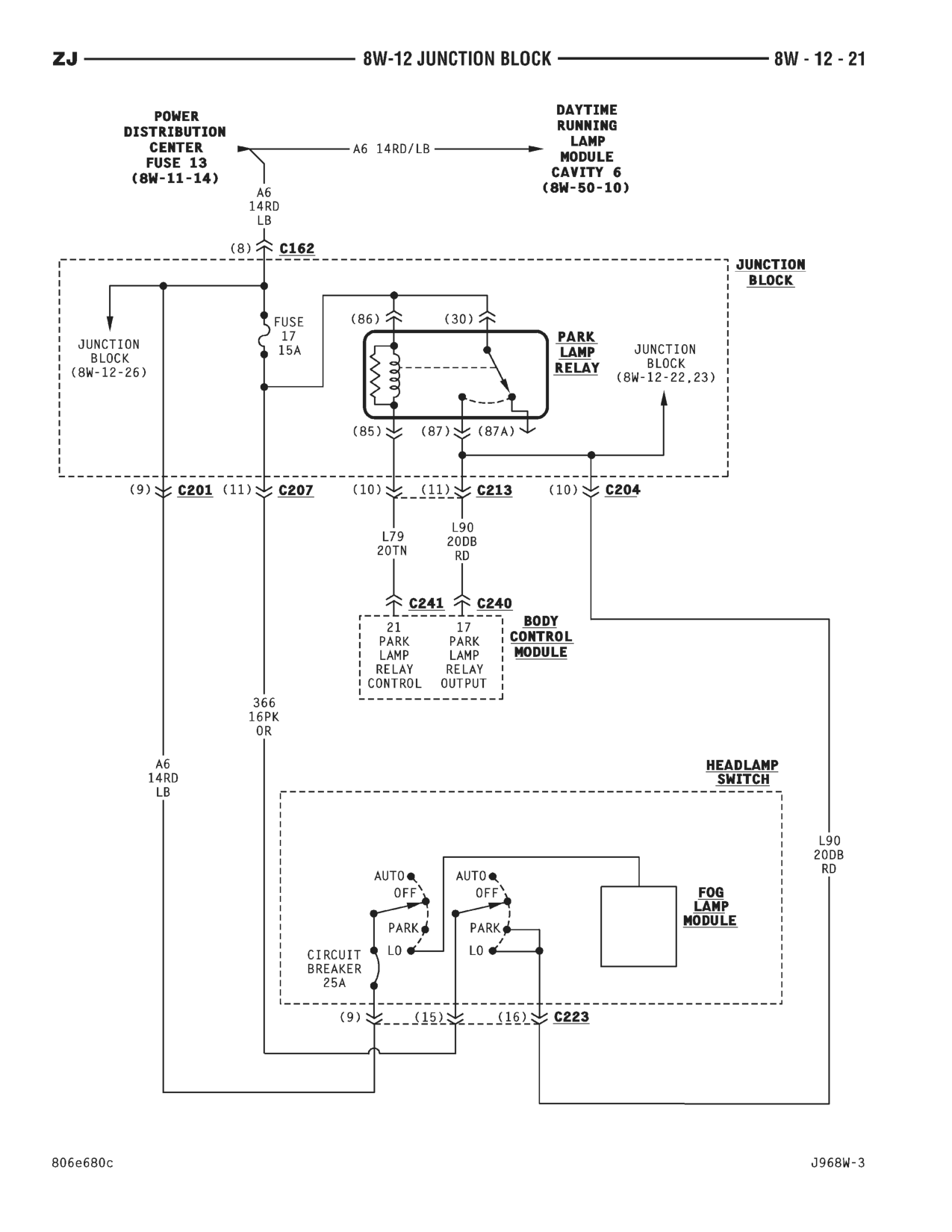 1996 Jeep Grand Cherokee ZJ Service Manual — page 536 wiring diagram