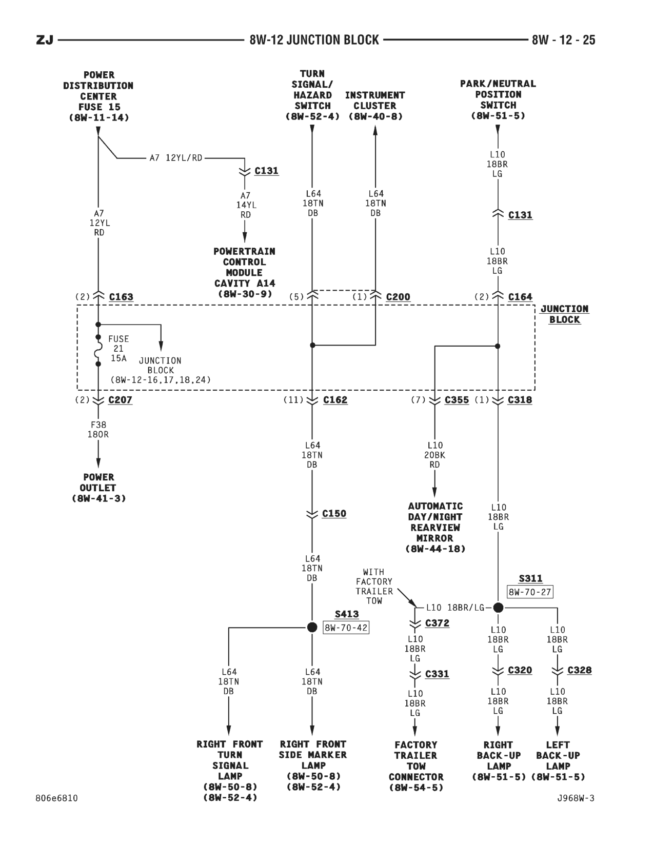 1996 Jeep Grand Cherokee ZJ Service Manual — page 540 wiring diagram