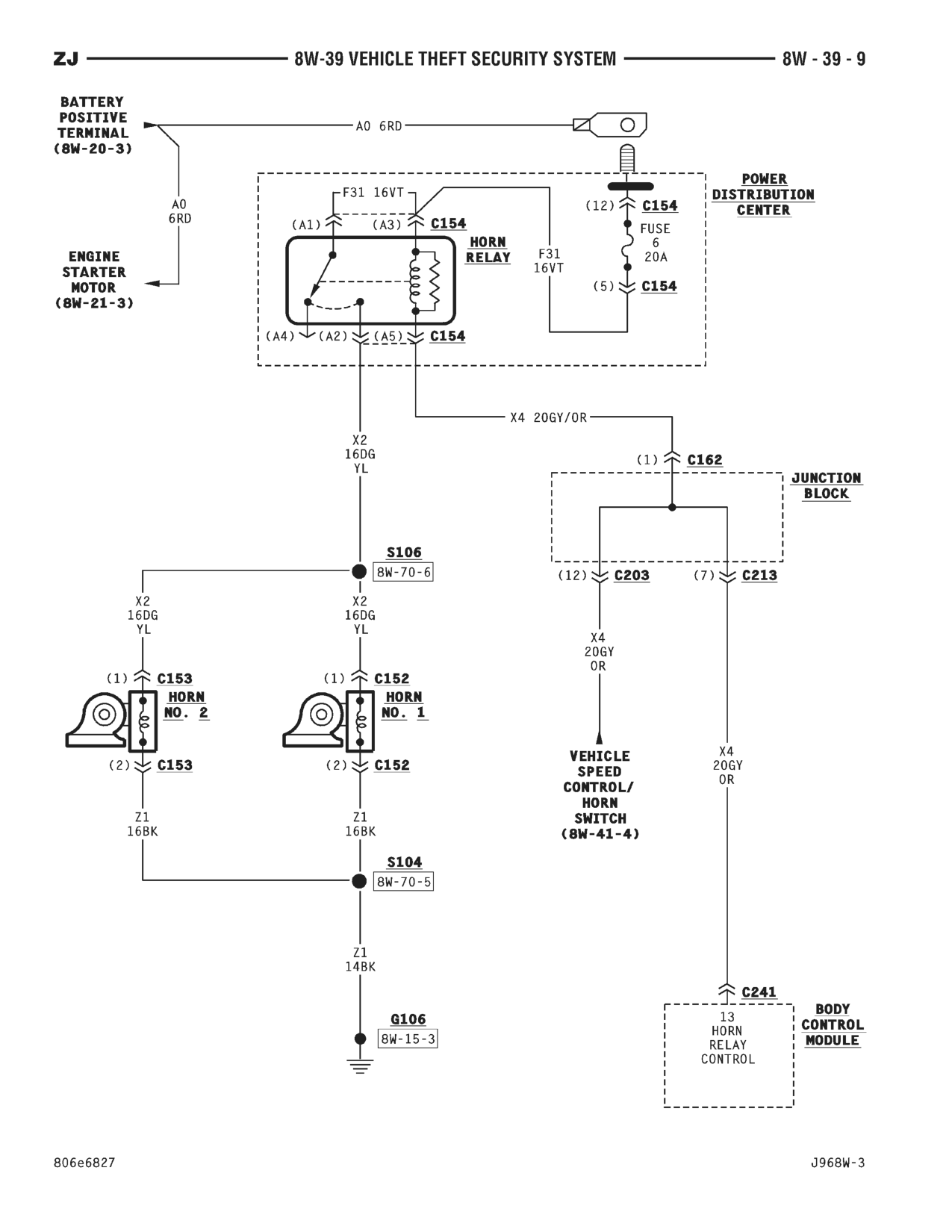 1996 Jeep Grand Cherokee ZJ Service Manual — page 614 wiring diagram