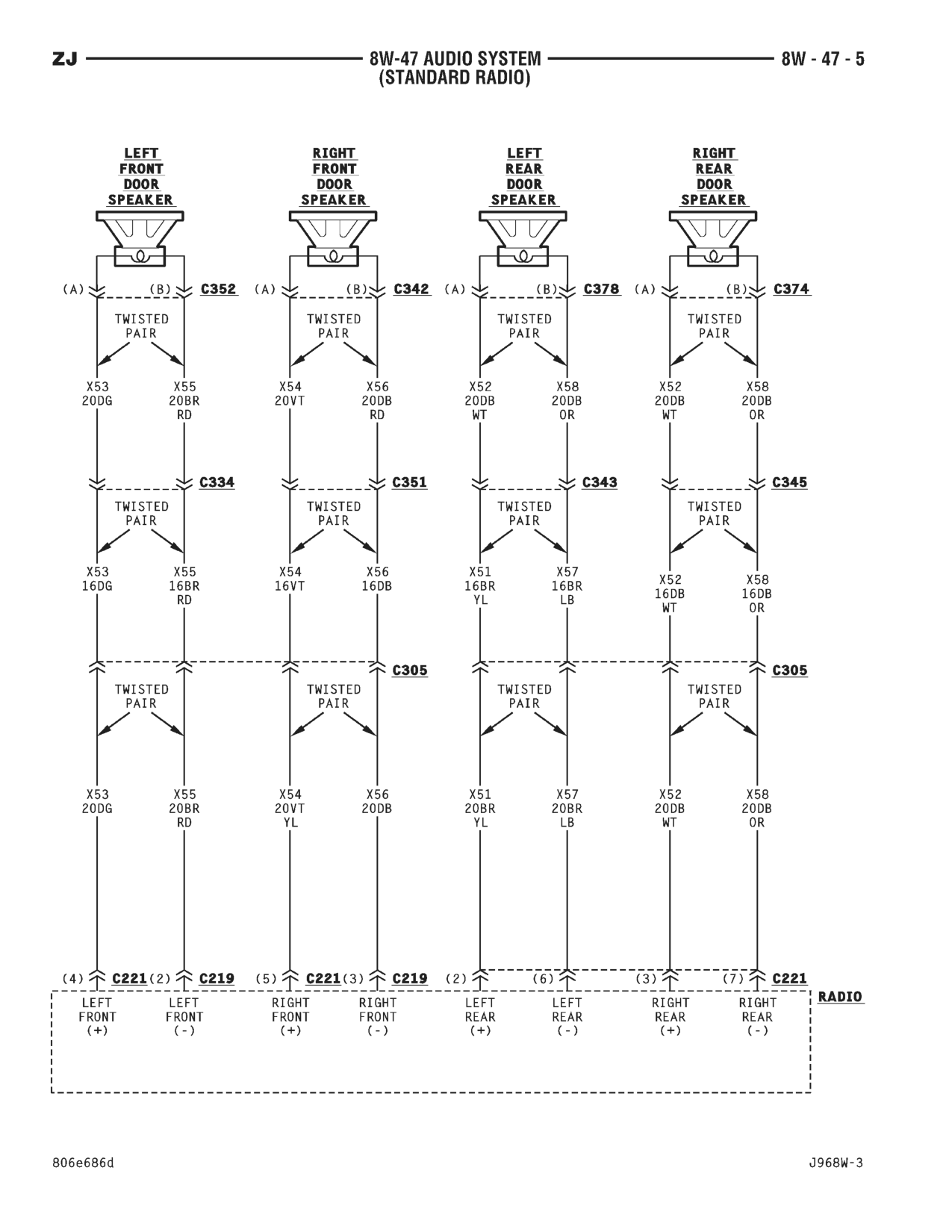 1996 Jeep Grand Cherokee ZJ Service Manual — page 694 wiring diagram