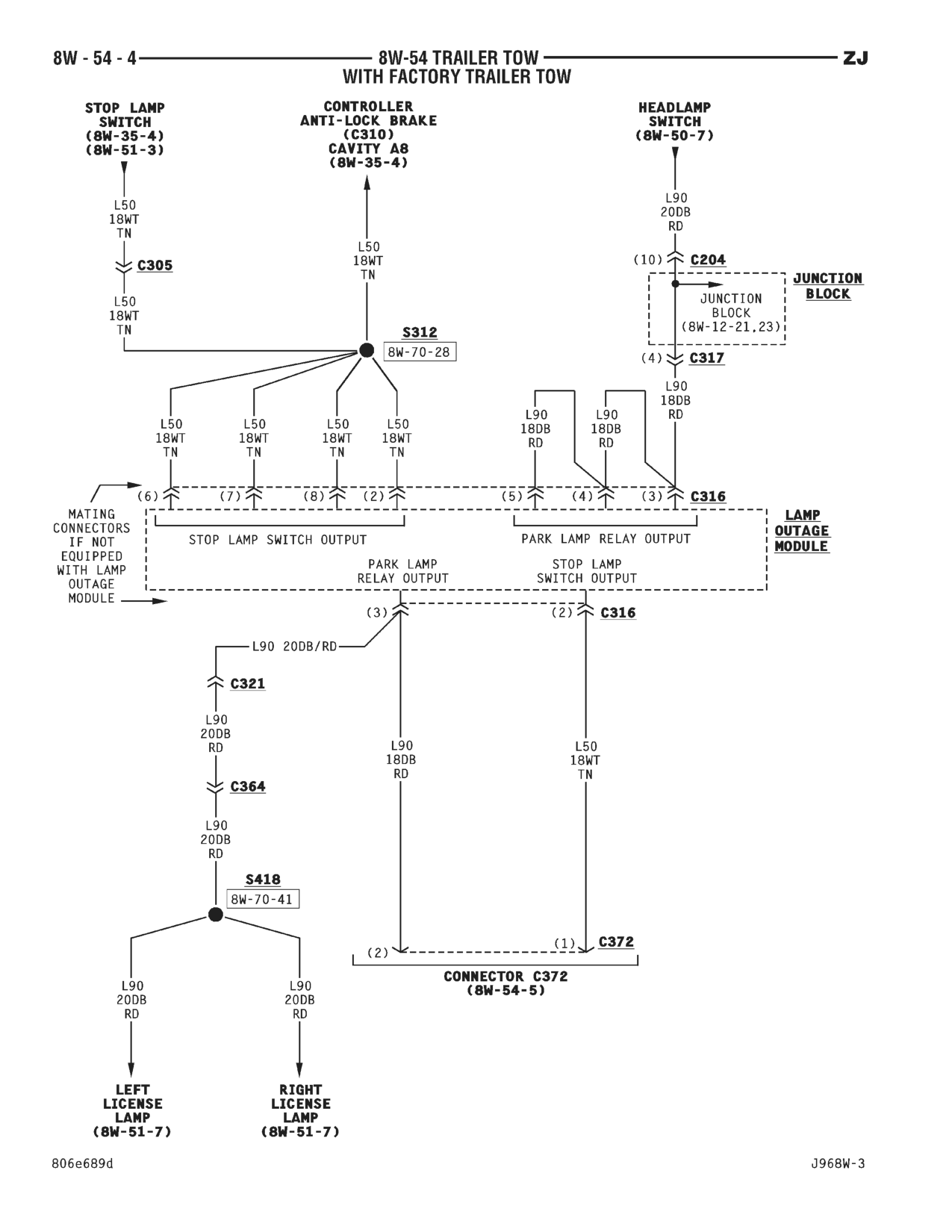 1996 Jeep Grand Cherokee ZJ Service Manual — page 743 wiring diagram
