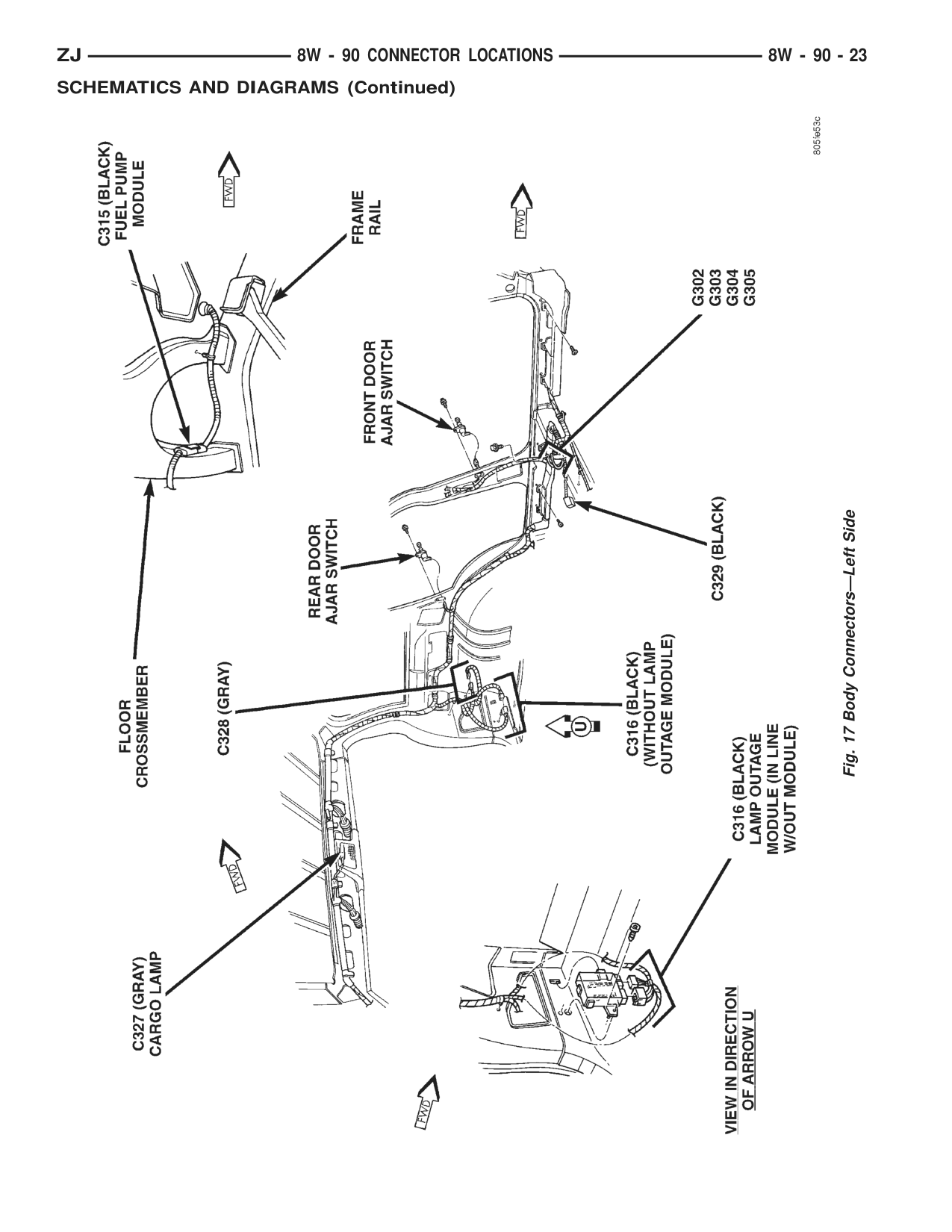 1996 Jeep Grand Cherokee ZJ Service Manual — page 940 wiring diagram