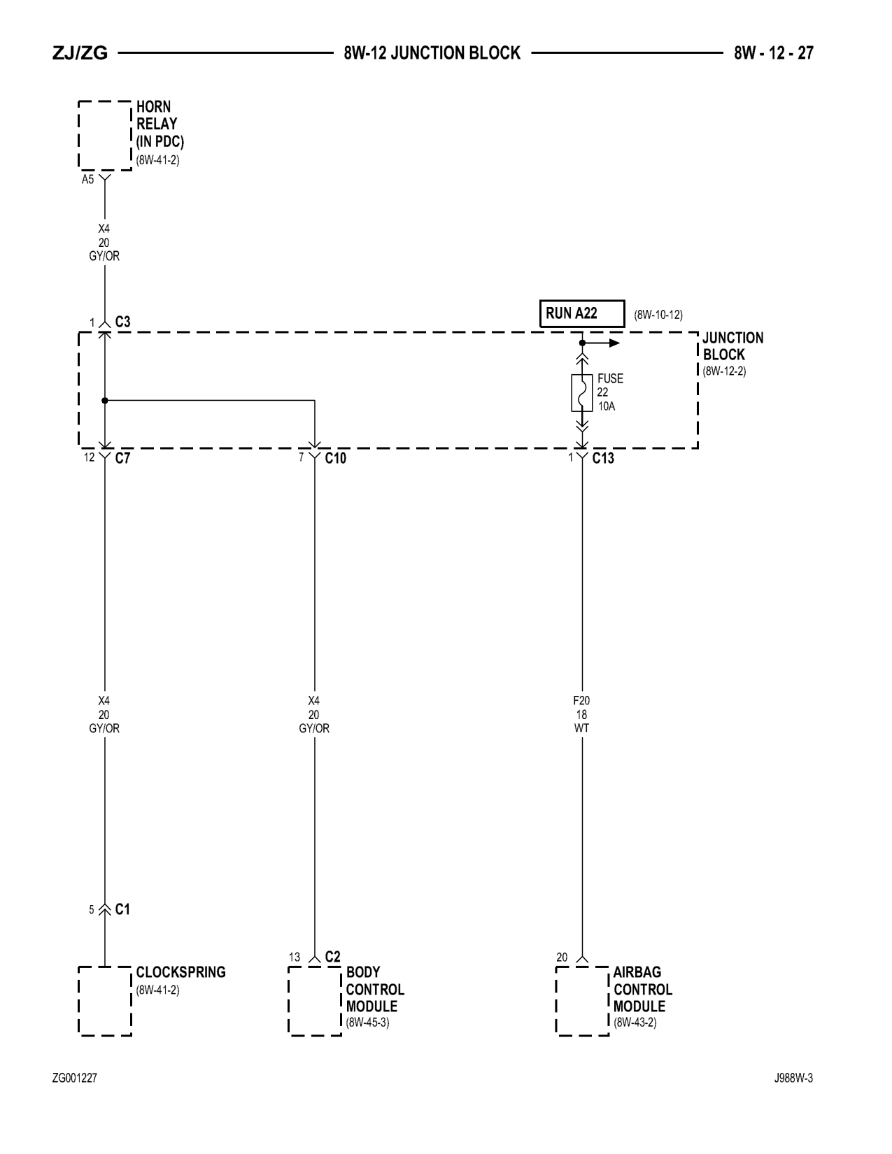 1998 Jeep Grand Cherokee ZJ Export Service Manual — page 619 wiring diagram