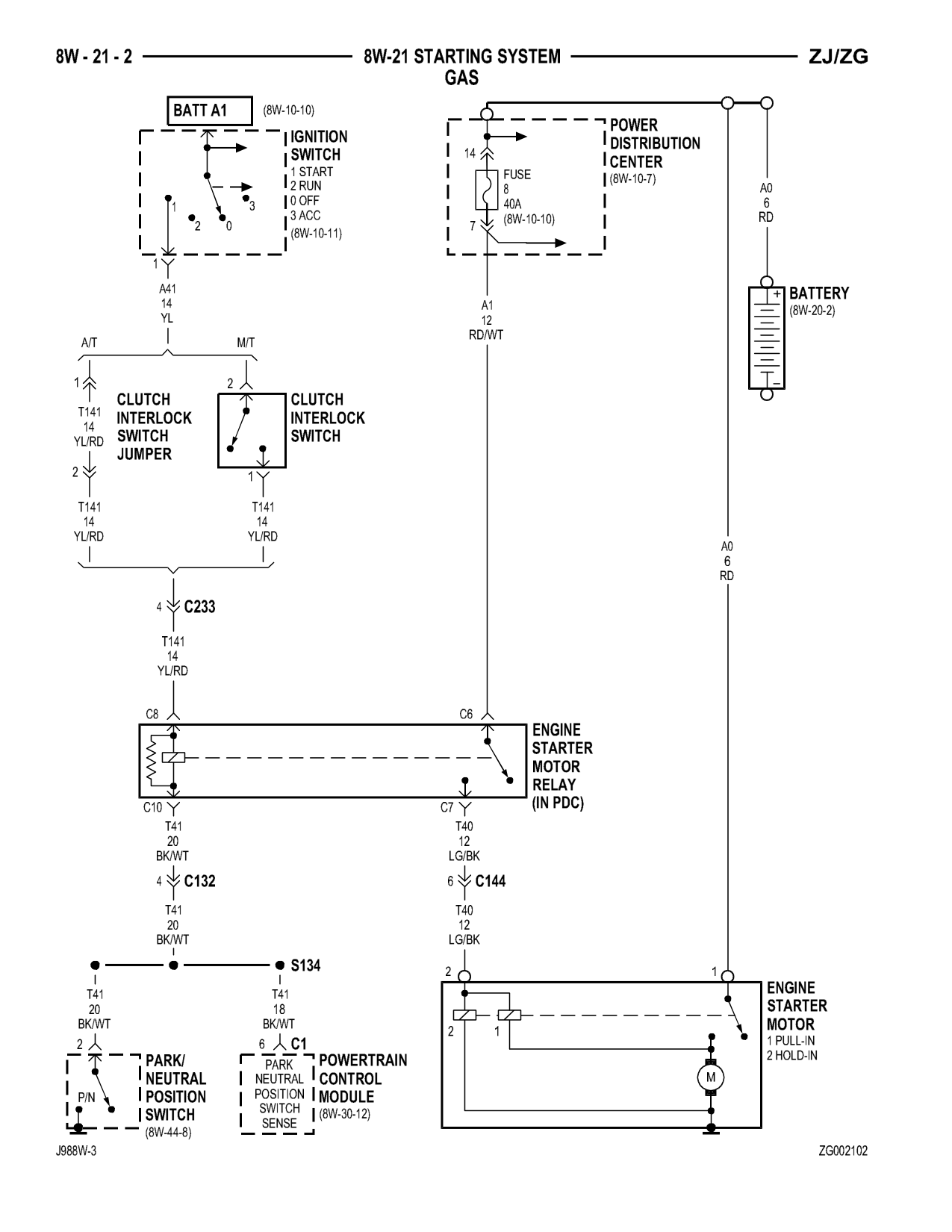 1998 Jeep Grand Cherokee ZJ Export Service Manual — page 646 wiring diagram