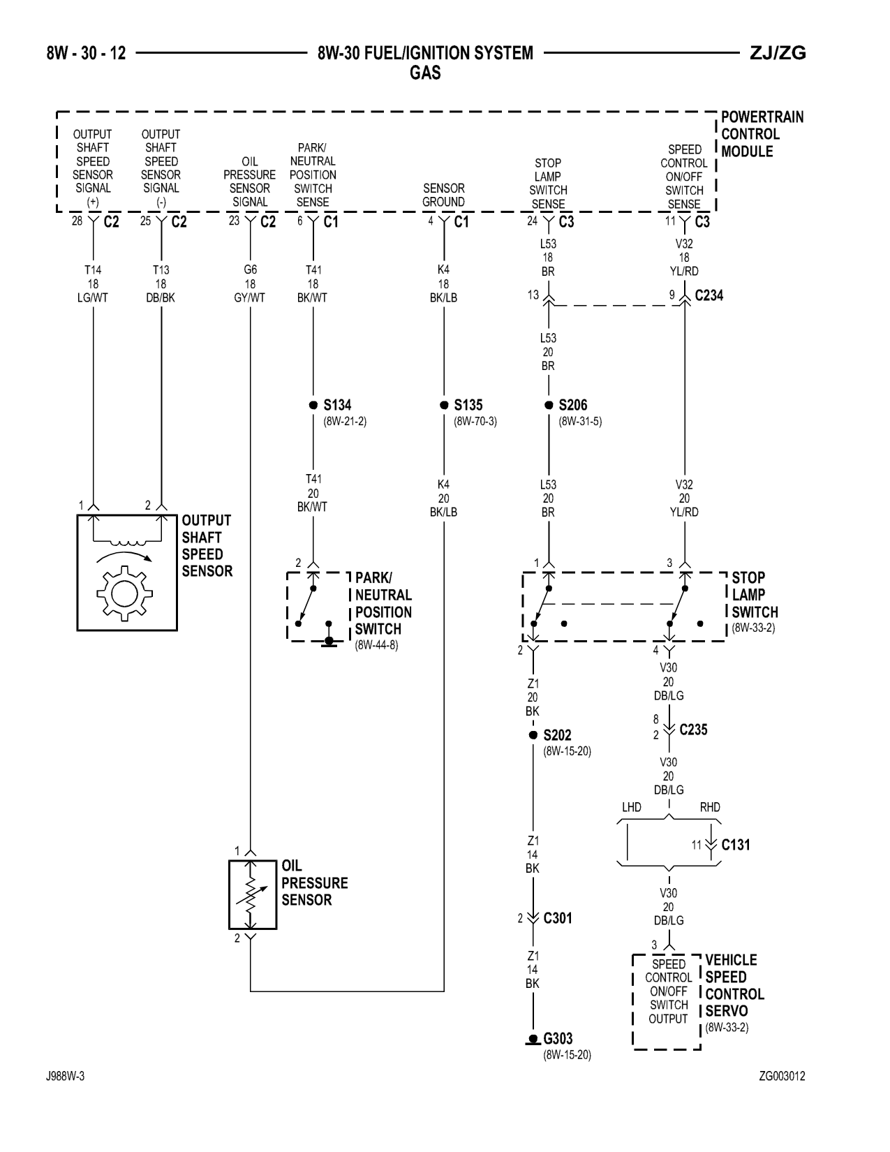 1998 Jeep Grand Cherokee ZJ Export Service Manual — page 660 wiring diagram