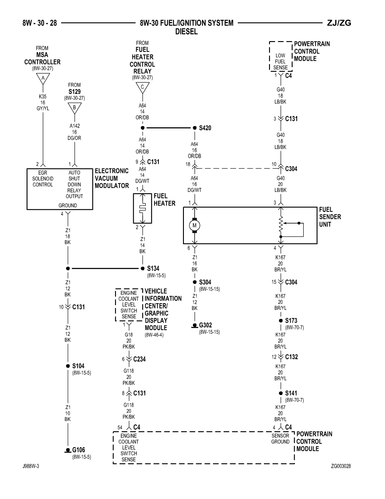1998 Jeep Grand Cherokee ZJ Export Service Manual — page 676 wiring diagram