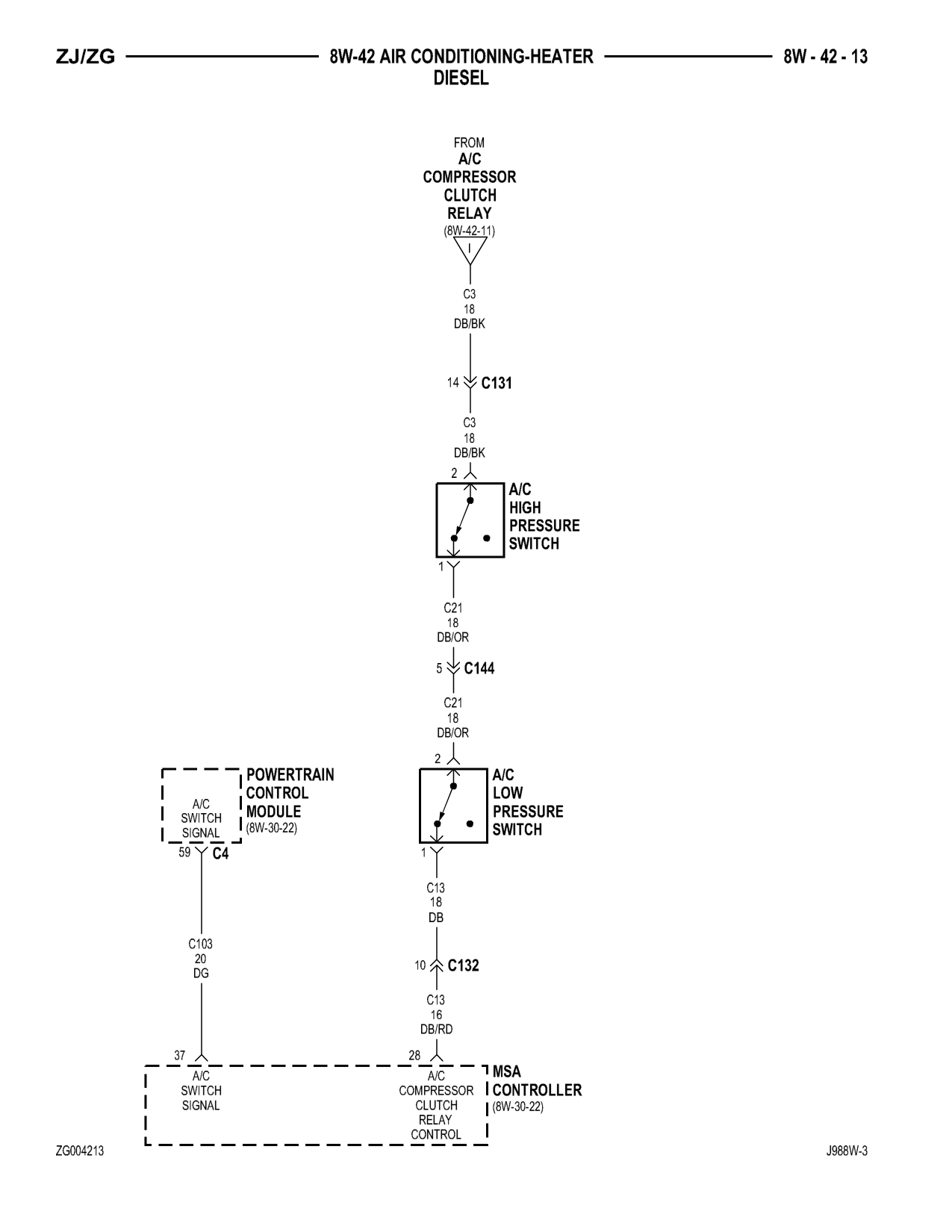 1998 Jeep Grand Cherokee ZJ Export Service Manual — page 725 wiring diagram