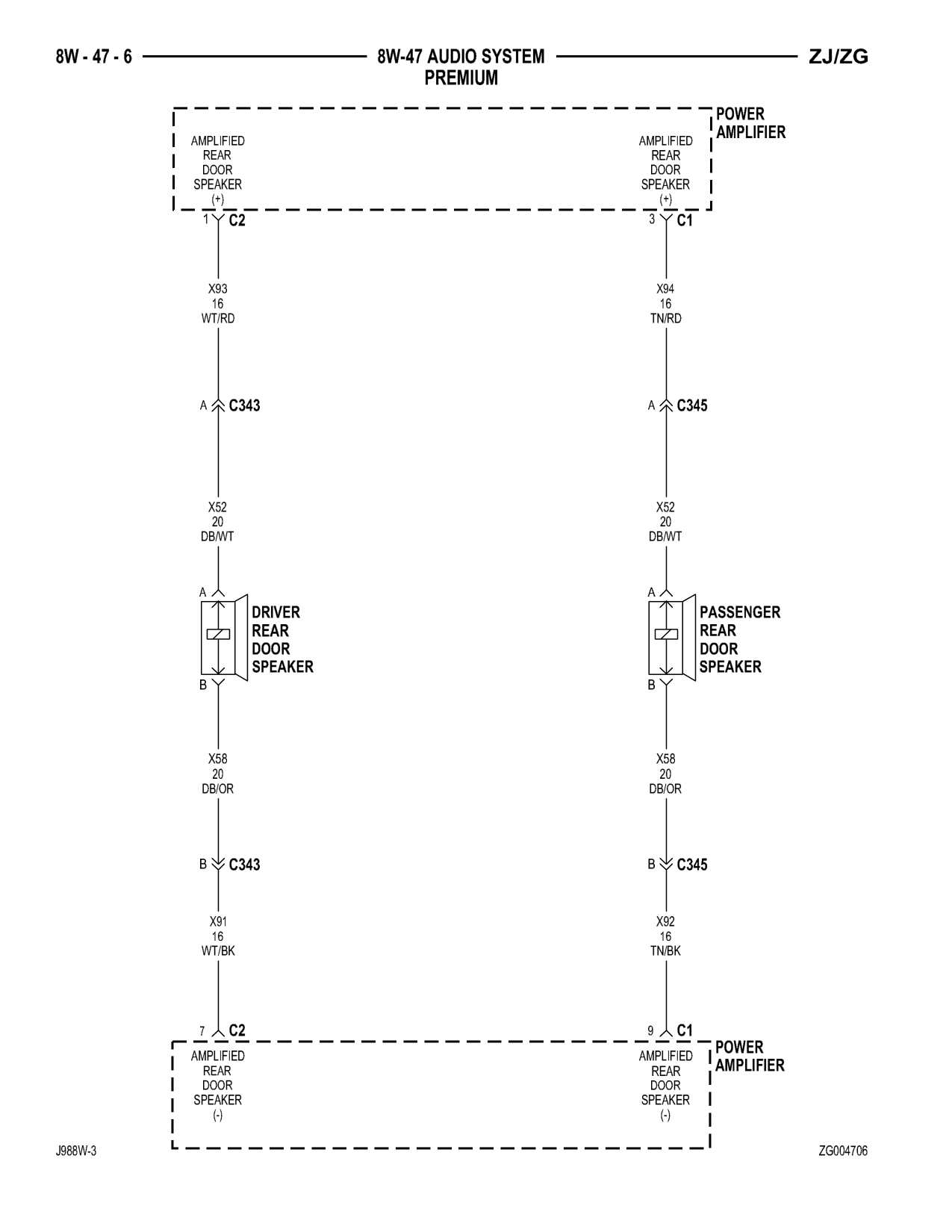 1998 Jeep Grand Cherokee ZJ Export Service Manual — page 768 wiring diagram