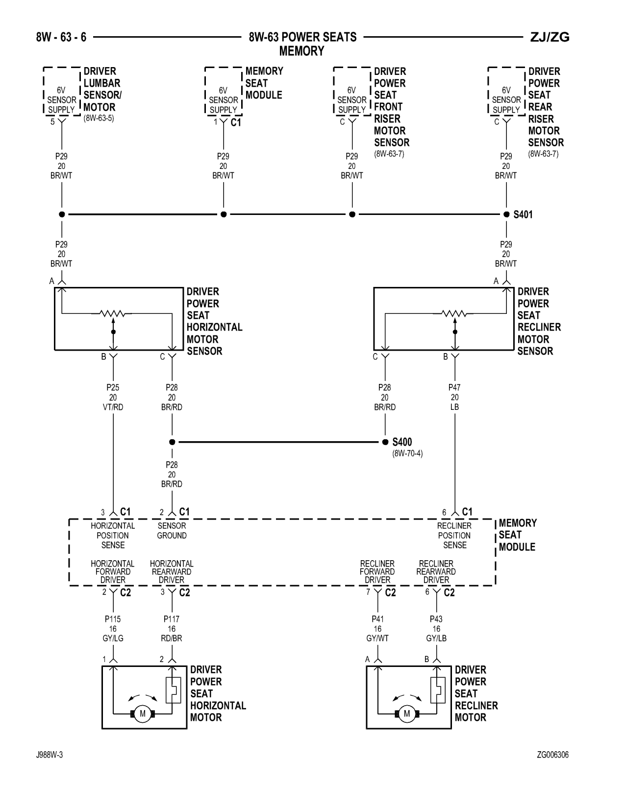 1998 Jeep Grand Cherokee ZJ Export Service Manual — page 838 wiring diagram