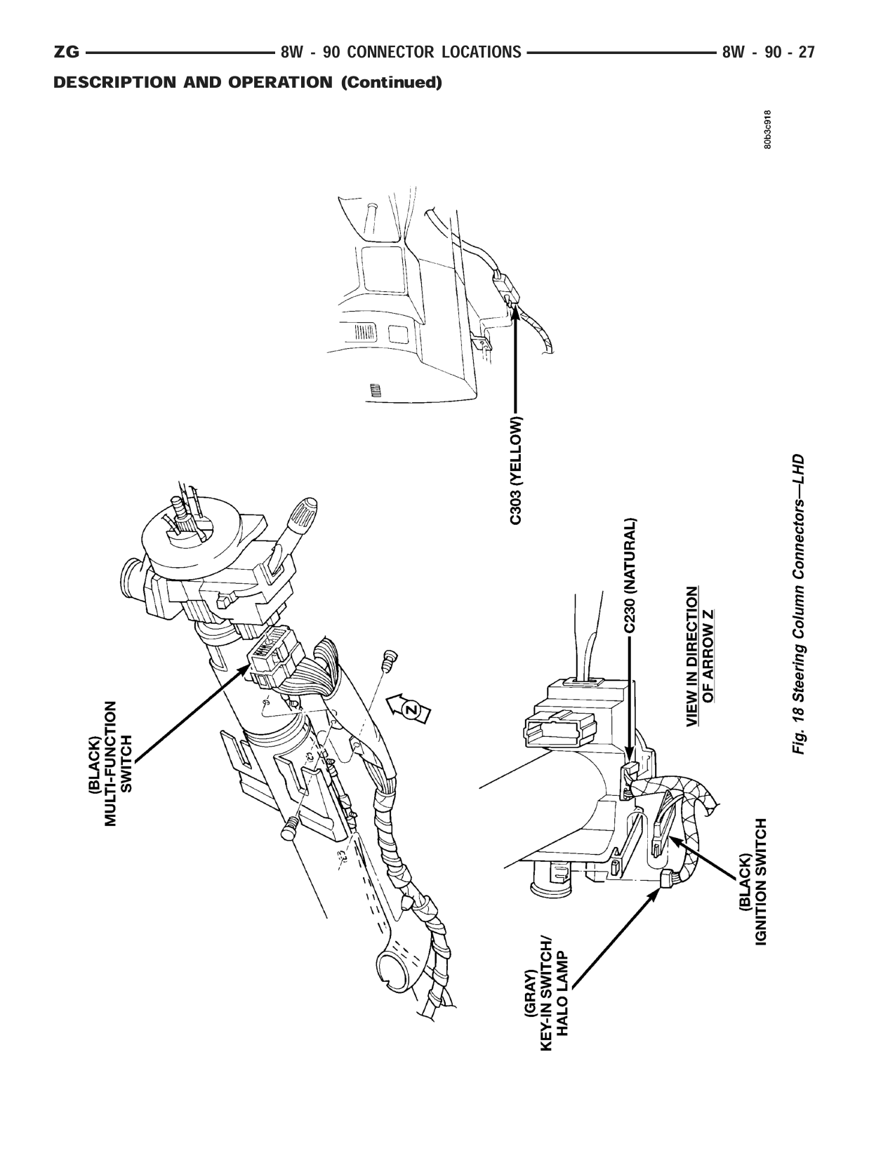 1998 Jeep Grand Cherokee ZJ Export Service Manual — page 973 wiring diagram