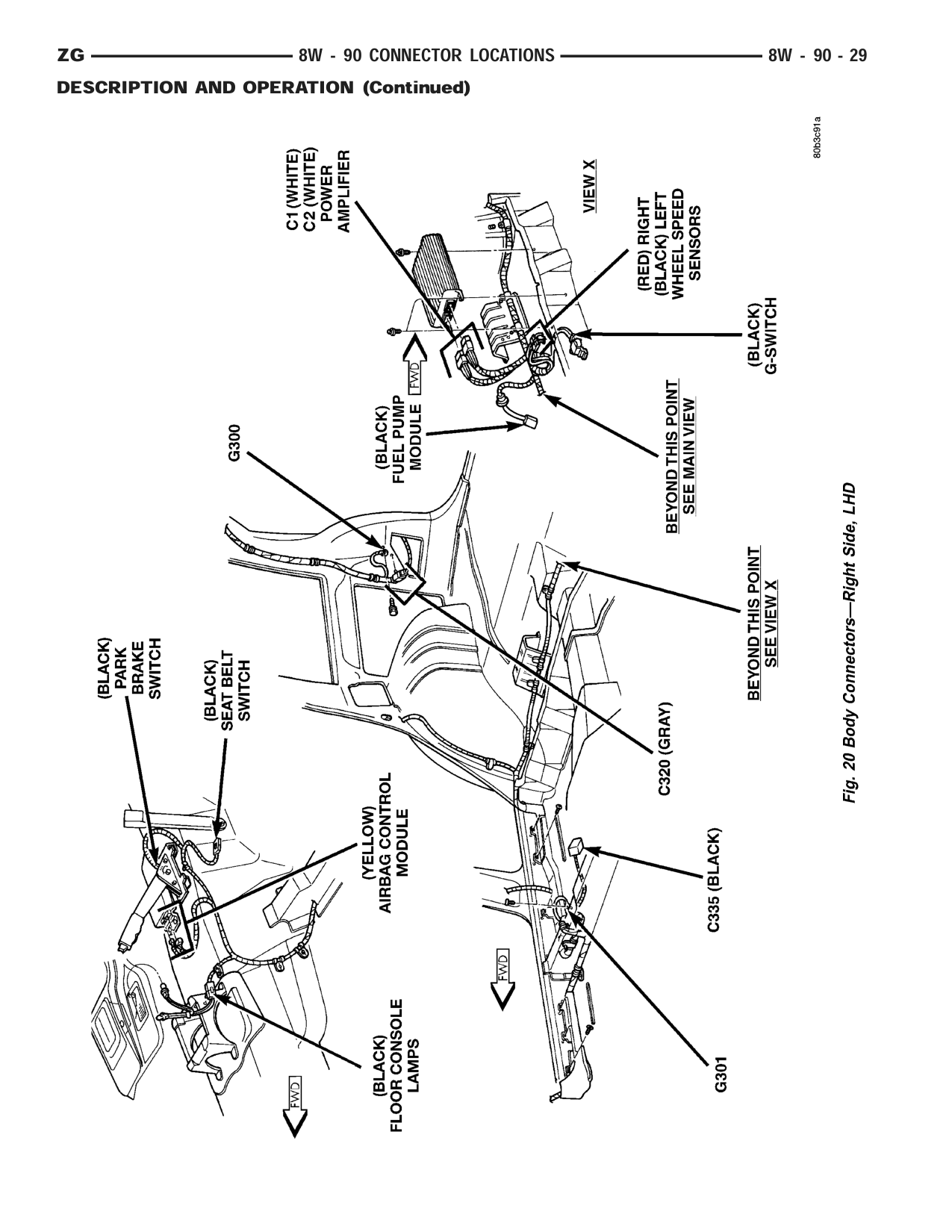 1998 Jeep Grand Cherokee ZJ Export Service Manual — page 975 wiring diagram