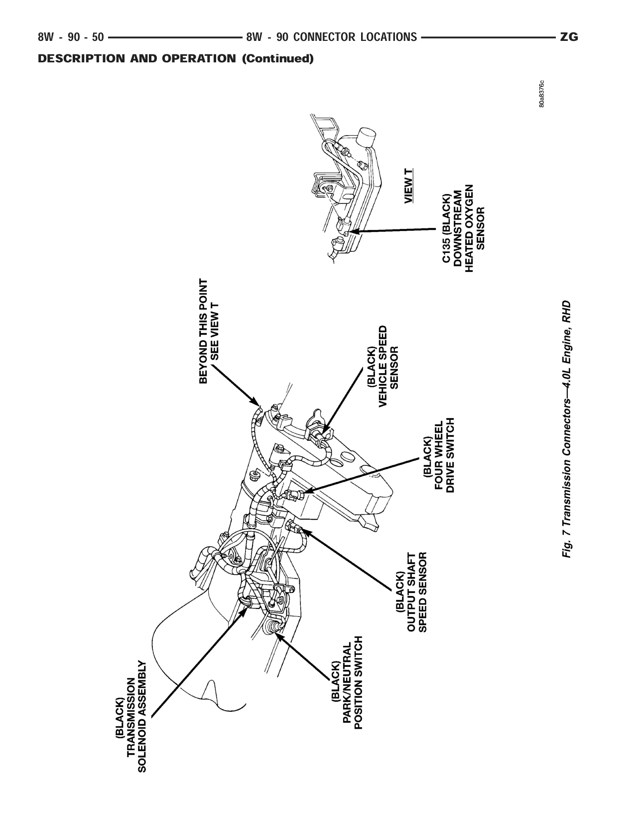 1998 Jeep Grand Cherokee ZJ Export Service Manual — page 996 wiring diagram