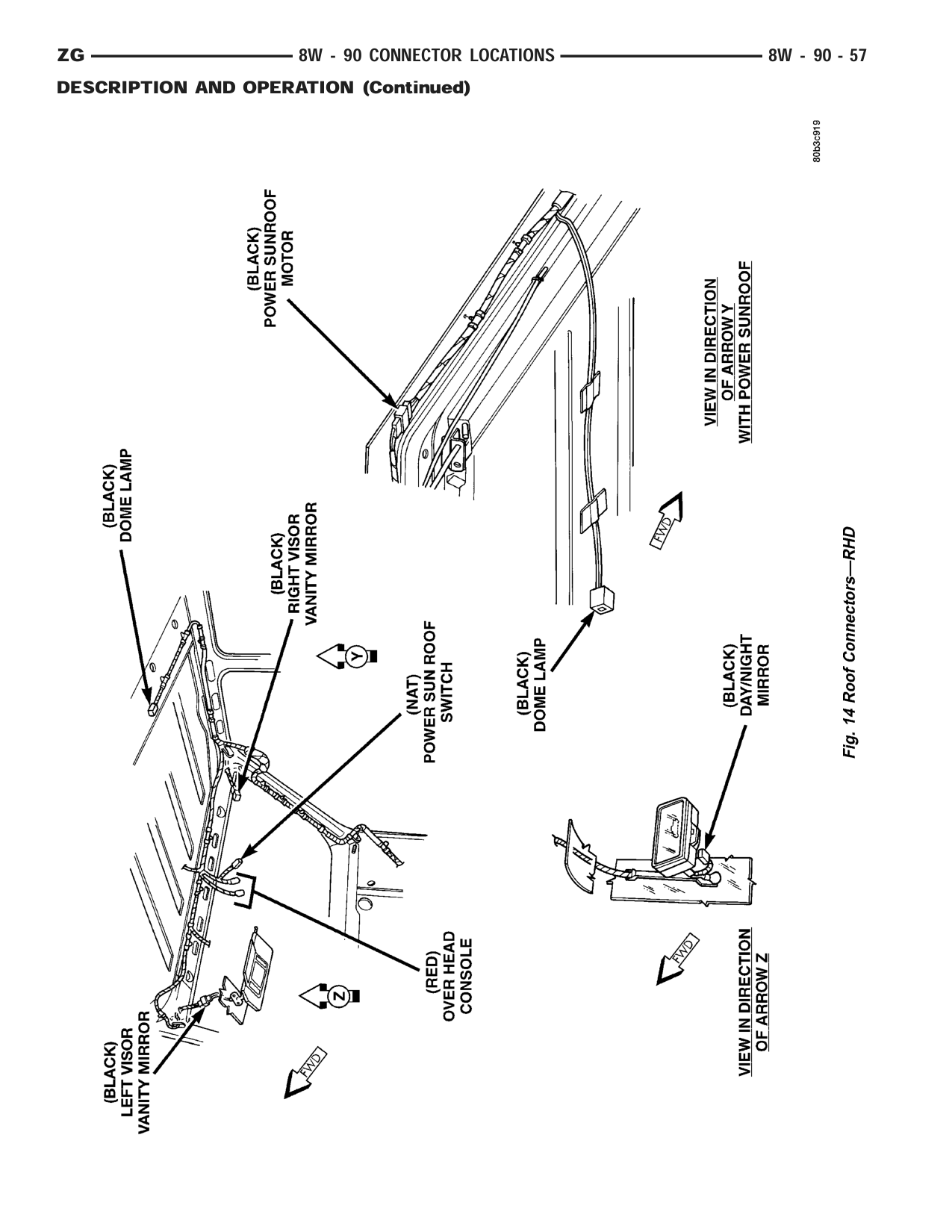 1998 Jeep Grand Cherokee ZJ Export Service Manual — page 1003 wiring diagram